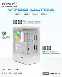 POWERX V700 ULTRA ATX CABINET WITH 650W SMPS - V700 ULTRA, WHITE