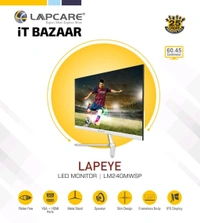 LAPCARE LAPEYE LED Monitor LM24WHD - 24" (60.45CM) with FHD Display| 1920 X 1080| Flick Free & 75hz, 16:9 Aspect Ratio, Response 5ms | Frameless Body| Metal Stand & VGA+ HDMI Ports (3 Year Warranty) - LAPCARE, 24 inch