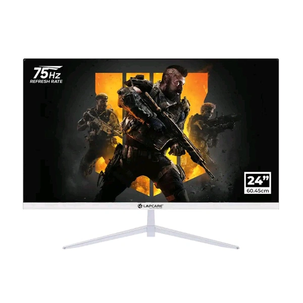 LAPCARE LAPEYE LED Monitor LM24WHD - 24" (60.45CM) with FHD Display| 1920 X 1080| Flick Free & 75hz, 16:9 Aspect Ratio, Response 5ms | Frameless Body| Metal Stand & VGA+ HDMI Ports (3 Year Warranty) - LAPCARE, 24 inch