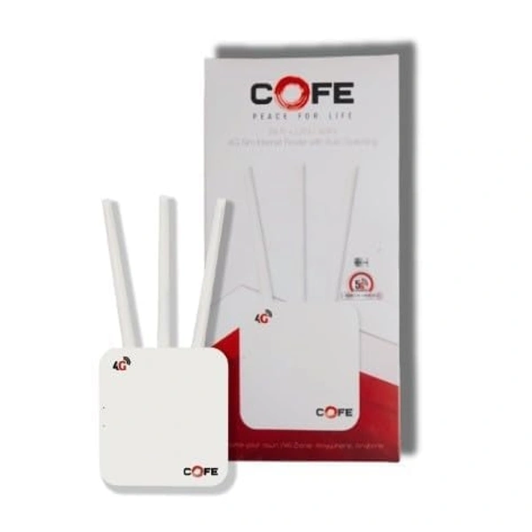 ROUTER 5G/4G Sim Compatible Connect with DVR/NVR/WiFi Camera - 3 Antenna, COFE