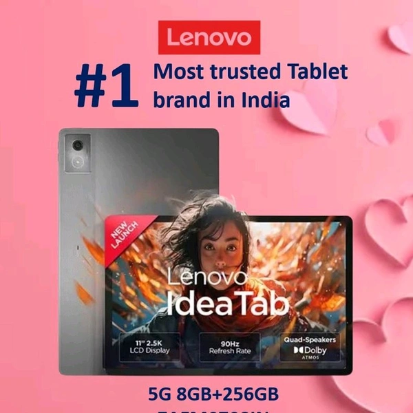 Lenovo Idea Tab Android 15, MediaTek Dimensity 6300 Processor, 8 GB RAM, 256 GB Storage, 11 Inch FHD IPS Touch Display, Optimized With Dolby Atmos, Wi-Fi + 5G Calling, 8MP Camera, 7040Mah Battery, Luna Grey
