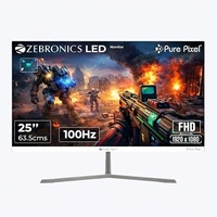 ZEBRONICS A25FHD LED Monitor, 25 inch (63.23cm), 250 nits, 100Hz, FHD, 1920x1080, HDMI, VGA, Ultra Slim Bezel, Built-in Speakers, Metal Stand, Wall Mountable - ZEBRONICS, 25 inch