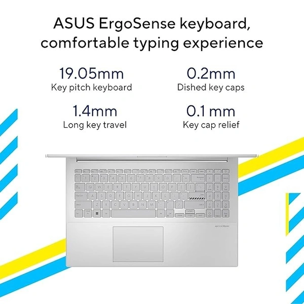 ASUS Vivobook 15, Intel Core i3-N305 (Intel UHD iGPU/8GB RAM/512GB SSD/FHD/15.6"/Windows 11//Office Home 2024/Cool Silver/Bag - Silver, Intel Core i3, 12th