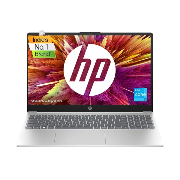 HP Laptop 15s-fd0624TU -13th Gen Intel Core i3, 8GB, 512GB SSD, Windows 11+MSO With Bag - Silver, Intel Core i3, 13th