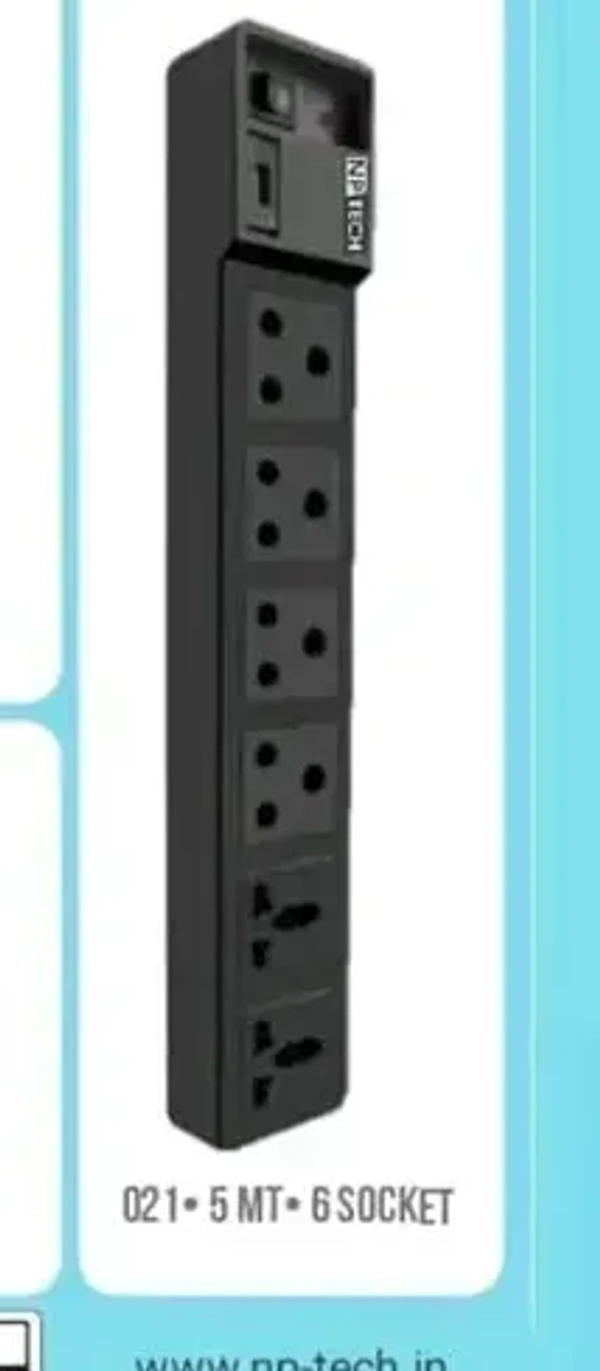 NPTECH SPIKE GUARD (4+2) 6 SOCKET 021 (5.0 MT) - 021(5.0 MT)