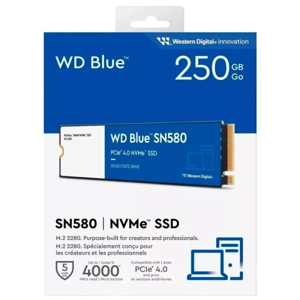 WD Internal SSD NVMe 2280 Blue - 250GB, WD BLUE