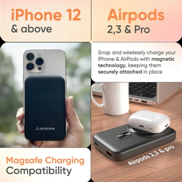 Ambrane aerosync 10000 mah magsafe power bank