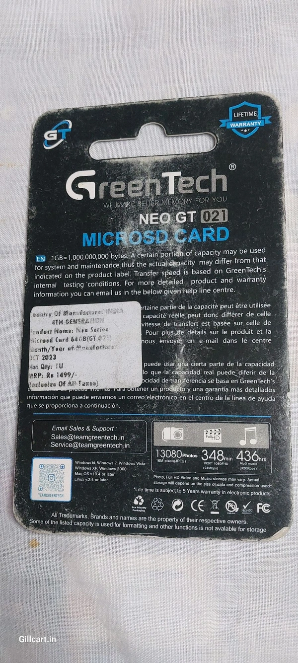 Greentech 64 GB sd Card