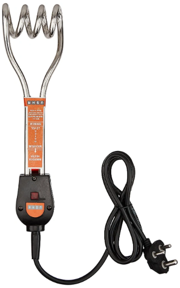 USHA Usha Immersion Heater (2410) 1000-Watt with Shock Protection (Silver) - 1000W, Silver, Black, 2 Year Brand Warranty