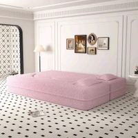 Modern Convertible Floor Folding Sleeper Sofa with 2 Pillows. - Lavender Rose, 5 ft × 6 ft × height 14 Inch