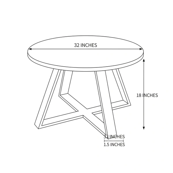 Nordic round coffee table - Black