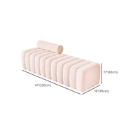 Pleated Velvet Bench with Bolster Pillow - Neon Carrot