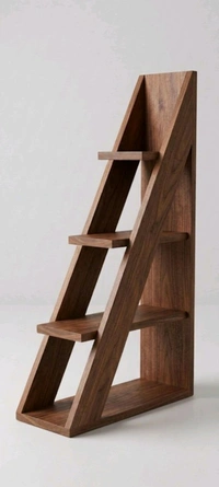 NIVARA Ascent 4-Tier Wooden Stepladder Bookcase – Premium Freestanding Display Rack, Decorative Mini Bookshelf and Home Decor Furniture - Walnut