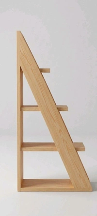 NIVARA Ascent 4-Tier Wooden Stepladder Bookcase – Premium Freestanding Display Rack, Decorative Mini Bookshelf and Home Decor Furniture - pinewood