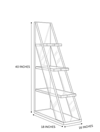 NIVARA Ascent 4-Tier Wooden Stepladder Bookcase – Premium Freestanding Display Rack, Decorative Mini Bookshelf and Home Decor Furniture - pinewood