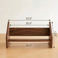 NIVARA Wooden Desktop Bookshelf – Adjustable Small Desk Organizer, Natural Wood Book Display Rack for Tabletop, Office, Countertop, and Home Decor - Walnut