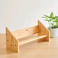 NIVARA Wooden Desktop Bookshelf – Adjustable Small Desk Organizer, Natural Wood Book Display Rack for Tabletop, Office, Countertop, and Home Decor - pinewood