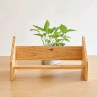 NIVARA Wooden Desktop Bookshelf – Adjustable Small Desk Organizer, Natural Wood Book Display Rack for Tabletop, Office, Countertop, and Home Decor - pinewood