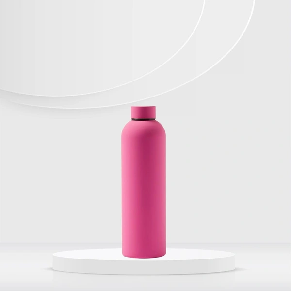 RUBBER TEXTURE MATT FINISH INSULATED BOTTLE - Pink