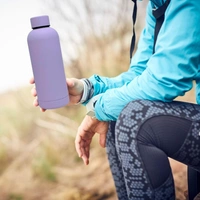 RUBBER TEXTURE MATT FINISH INSULATED BOTTLE - Light Orchid