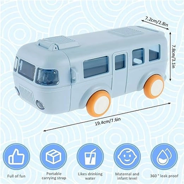 Portable Water Cup In Bus Shape,16Oz Detachable Bus Bottle