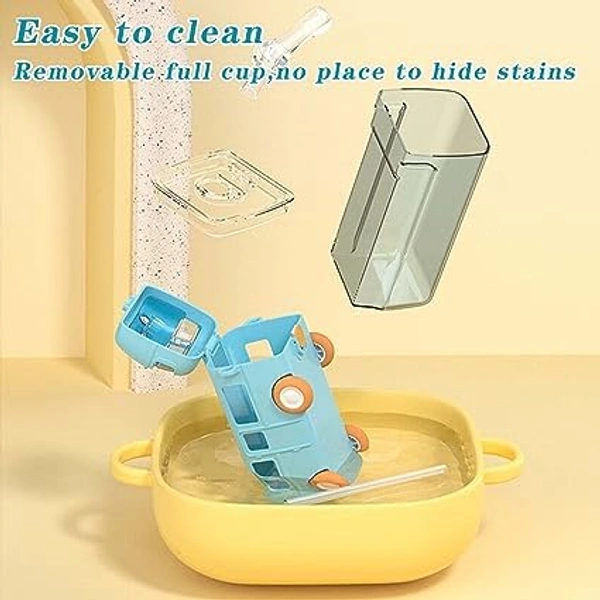 Portable Water Cup In Bus Shape,16Oz Detachable Bus Bottle