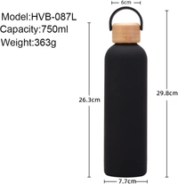 750ml/25.5oz Bamboo Cap Vacuum Insulation rubber bottle