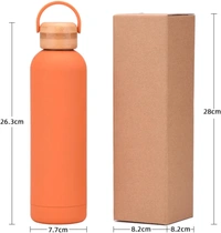 750ml/25.5oz Bamboo Cap Vacuum Insulation rubber bottle