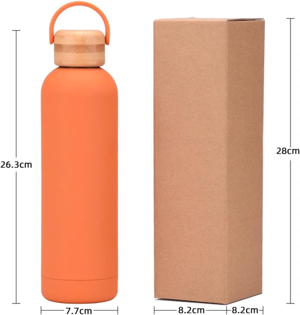 750ml/25.5oz Bamboo Cap Vacuum Insulation rubber bottle