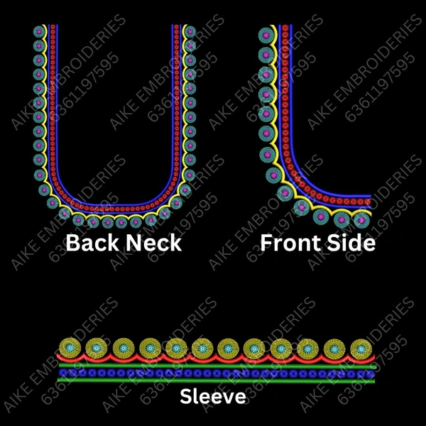 Blouse Design No: MSM-007 - Simple Border, U Shape