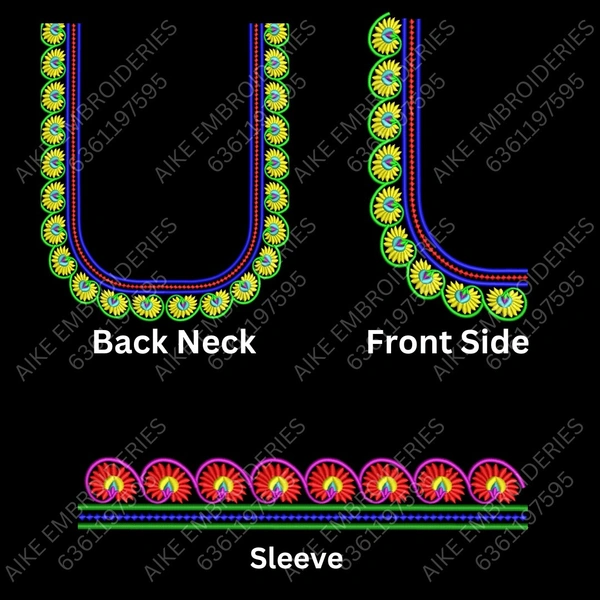Blouse Design No : MSM-012 - Simple Border, U Shape