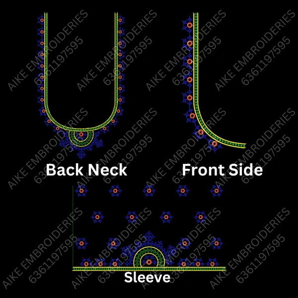Blouse Design No : MSM-015 - Full Sleeve, U Shape, Kutch Work
