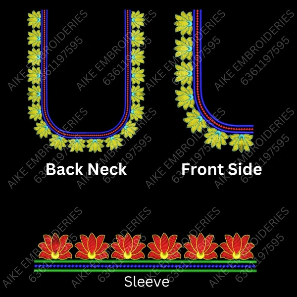 Blouse Design No : MSM-025 - Simple Border, U Shape