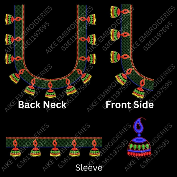 Blouse Design No MSM-032 - Simple Border, U Shape