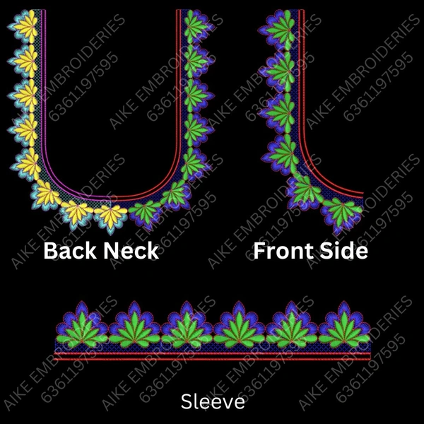 Blouse Design No MSM-045 - Simple Border, U Shape