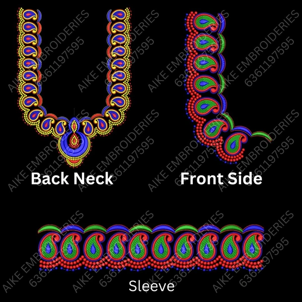 Blouse Design No MSM-047 - Simple Border, U Shape