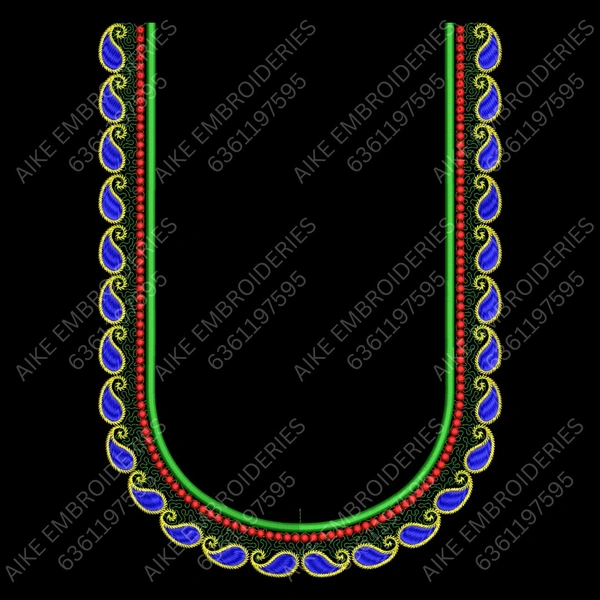 Blouse Design No MSM-046/1 - Simple Border, U Shape