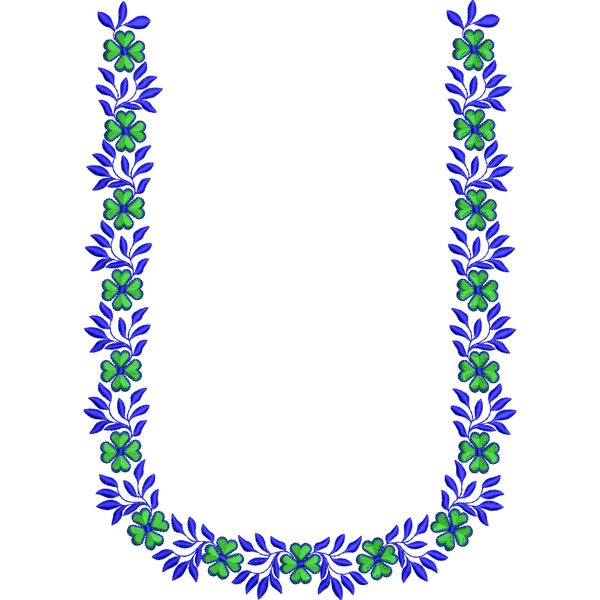 Blouse Design No :190237 - Simple Border, U Shape