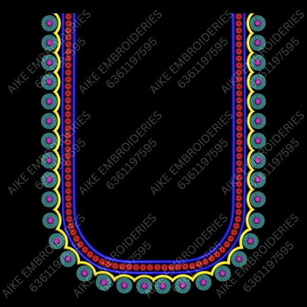 Blouse Design No: MSM-007 - Simple Border, U Shape