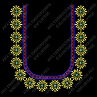 Blouse Design No : MSM-010 - Simple Border, U Shape