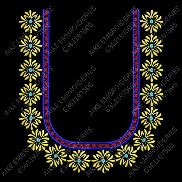 Blouse Design No : MSM-010 - Simple Border, U Shape