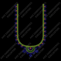 Blouse Design No : MSM-015 - Full Sleeve, U Shape, Kutch Work