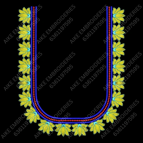 Blouse Design No : MSM-025 - Simple Border, U Shape