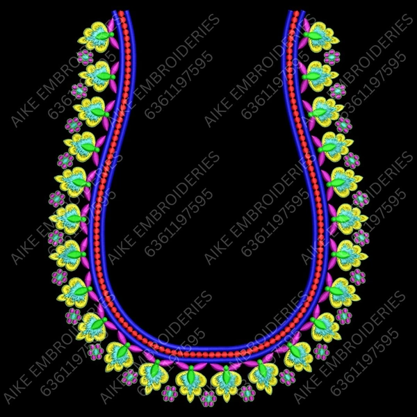 Blouse Design No MSM-035 - Simple Border, U Shape