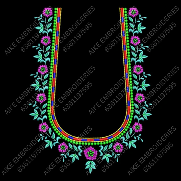 Blouse Design No MSM-037 - Simple Border, U Shape