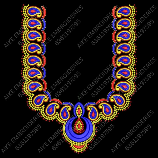 Blouse Design No MSM-047 - Simple Border, U Shape