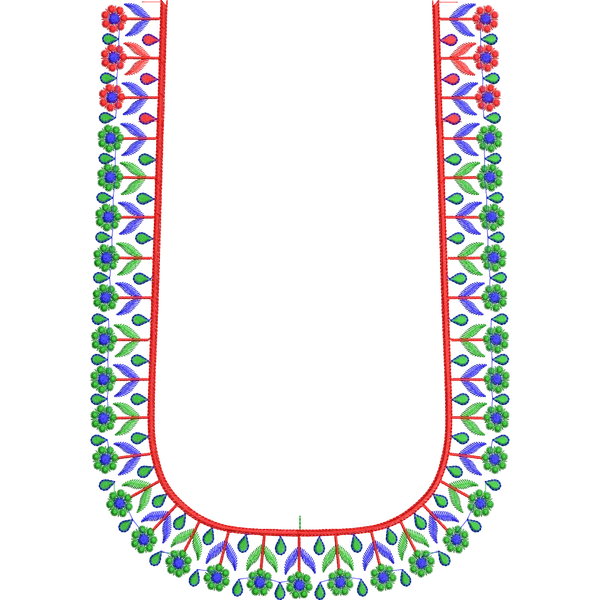 Blouse Design No :275027/1 - Simple Border, U Shape