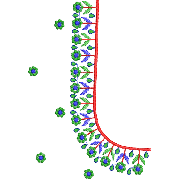 Blouse Design No :275027/1 - Simple Border, U Shape