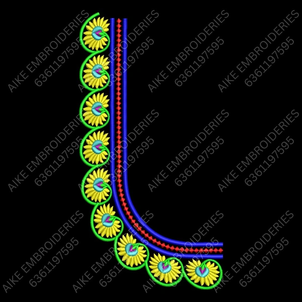 Blouse Design No : MSM-012 - Simple Border, U Shape