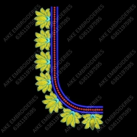 Blouse Design No : MSM-025 - Simple Border, U Shape